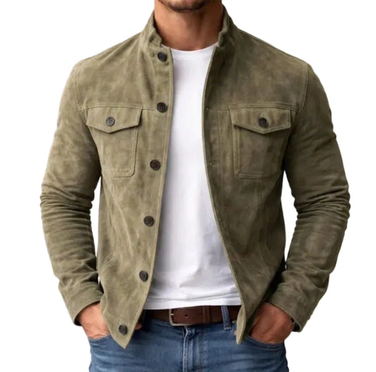 Men’s Faux Suede Biker Jacket