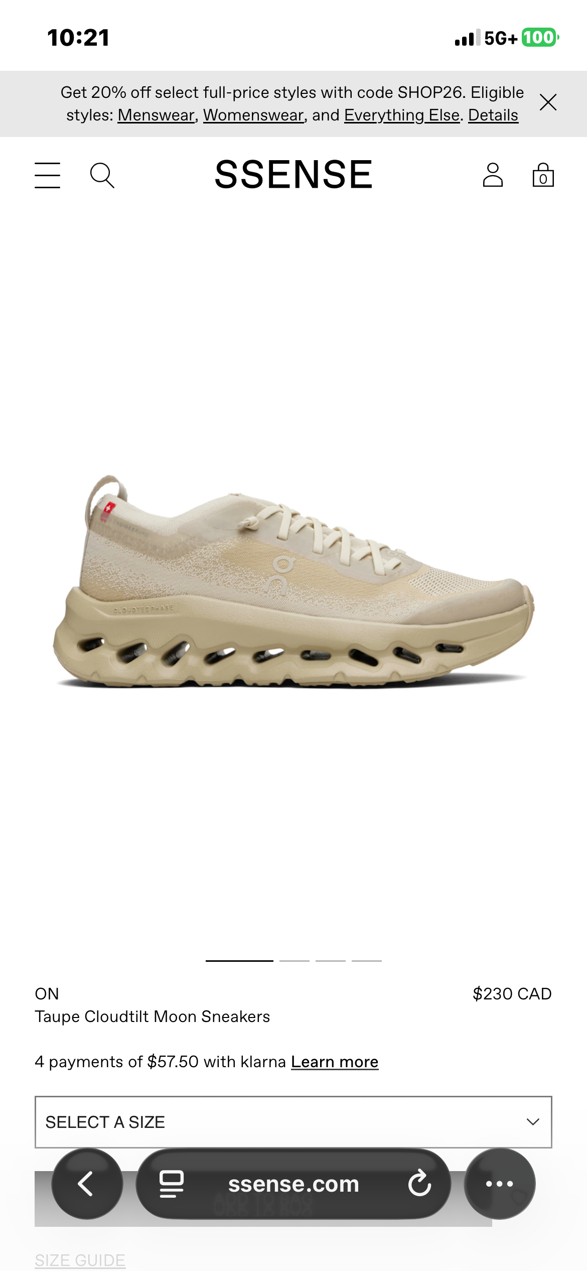 ON Taupe Cloudtilt Moon Sneakers