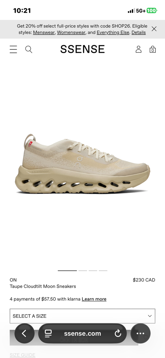 ON Taupe Cloudtilt Moon Sneakers