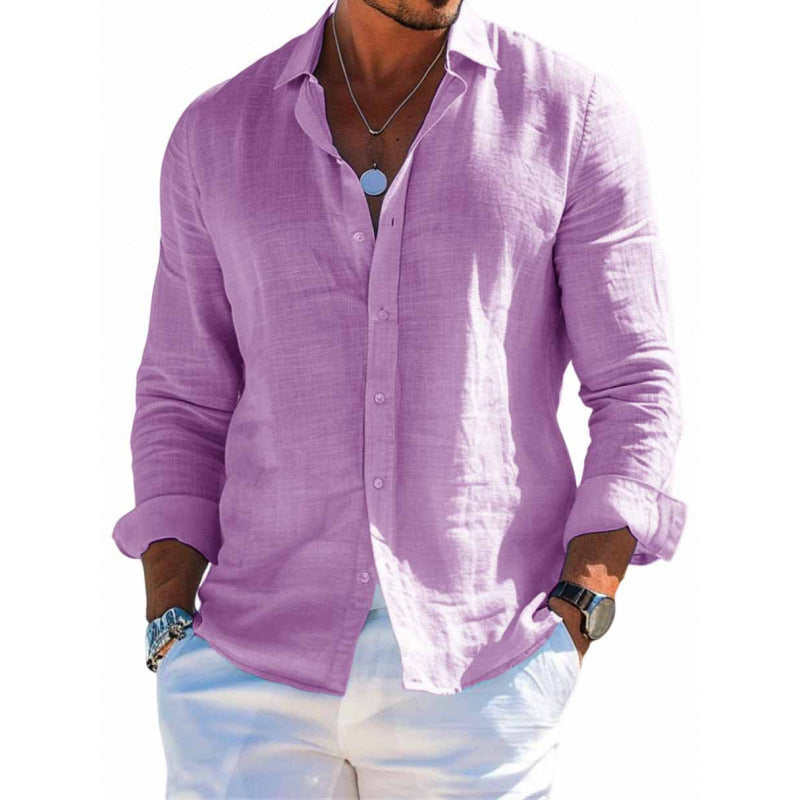 Sunamachi Men’s Casual Long Sleeve Button-Up Shirt