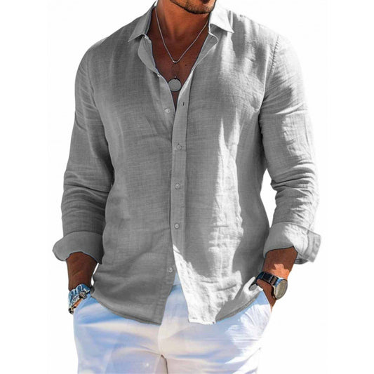 Sunamachi Men’s Casual Long Sleeve Button-Up Shirt