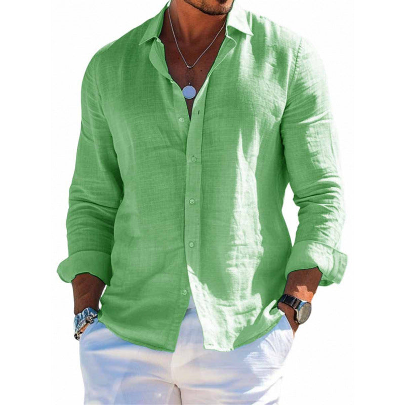 Sunamachi Men’s Casual Long Sleeve Button-Up Shirt
