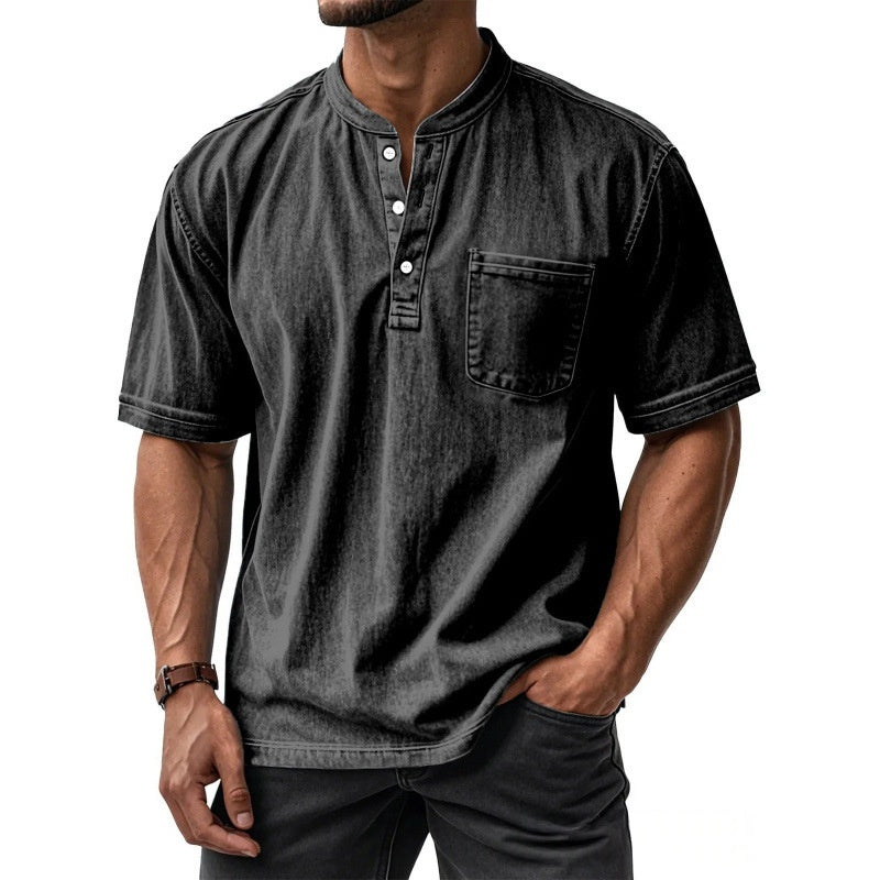 Sunamachi Black Henley Shirt