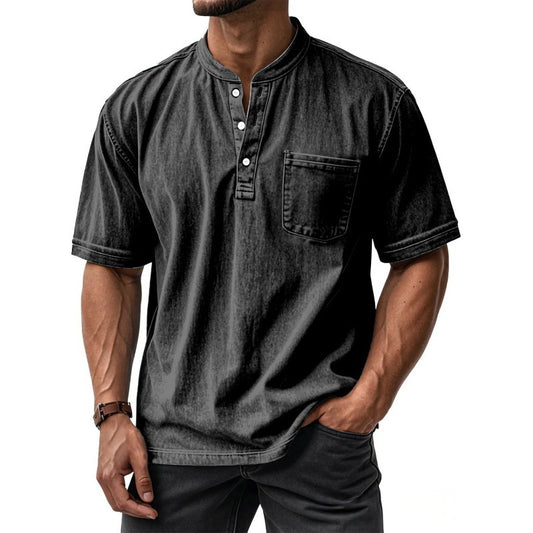 Sunamachi Black Henley Shirt
