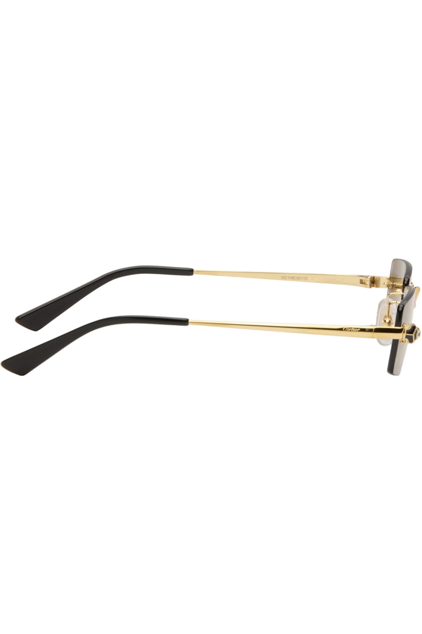 Gold 'Panthère de Cartier' Rectangular Sunglasses