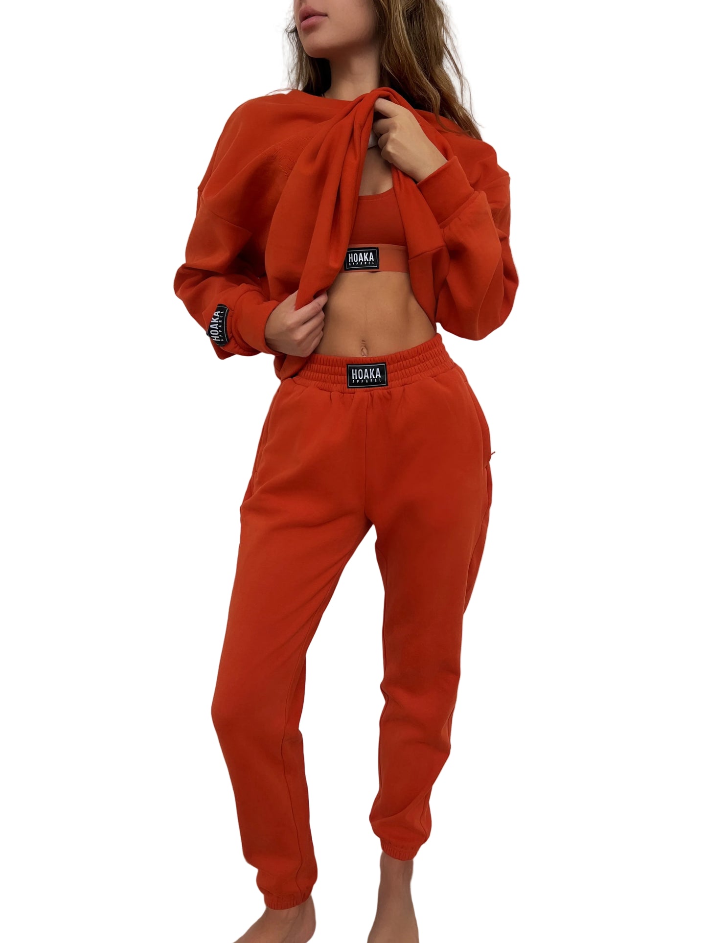 HOAKA Burnt Orange Comfy Joggers – Made in the USA