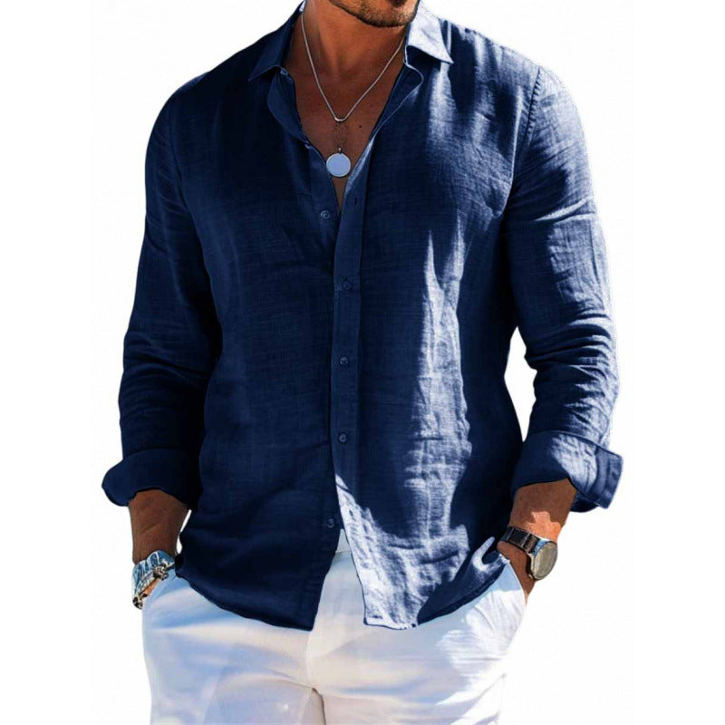 Sunamachi Men’s Casual Long Sleeve Button-Up Shirt