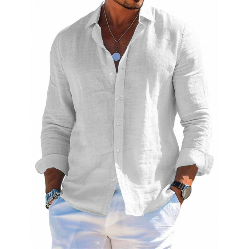 Sunamachi Men’s Casual Long Sleeve Button-Up Shirt