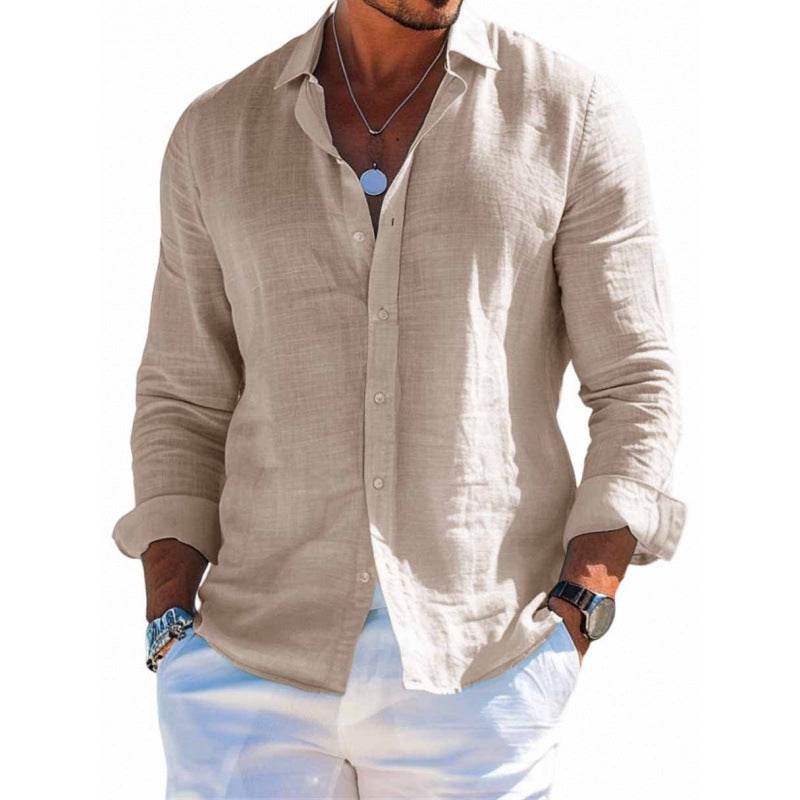Sunamachi Men’s Casual Long Sleeve Button-Up Shirt